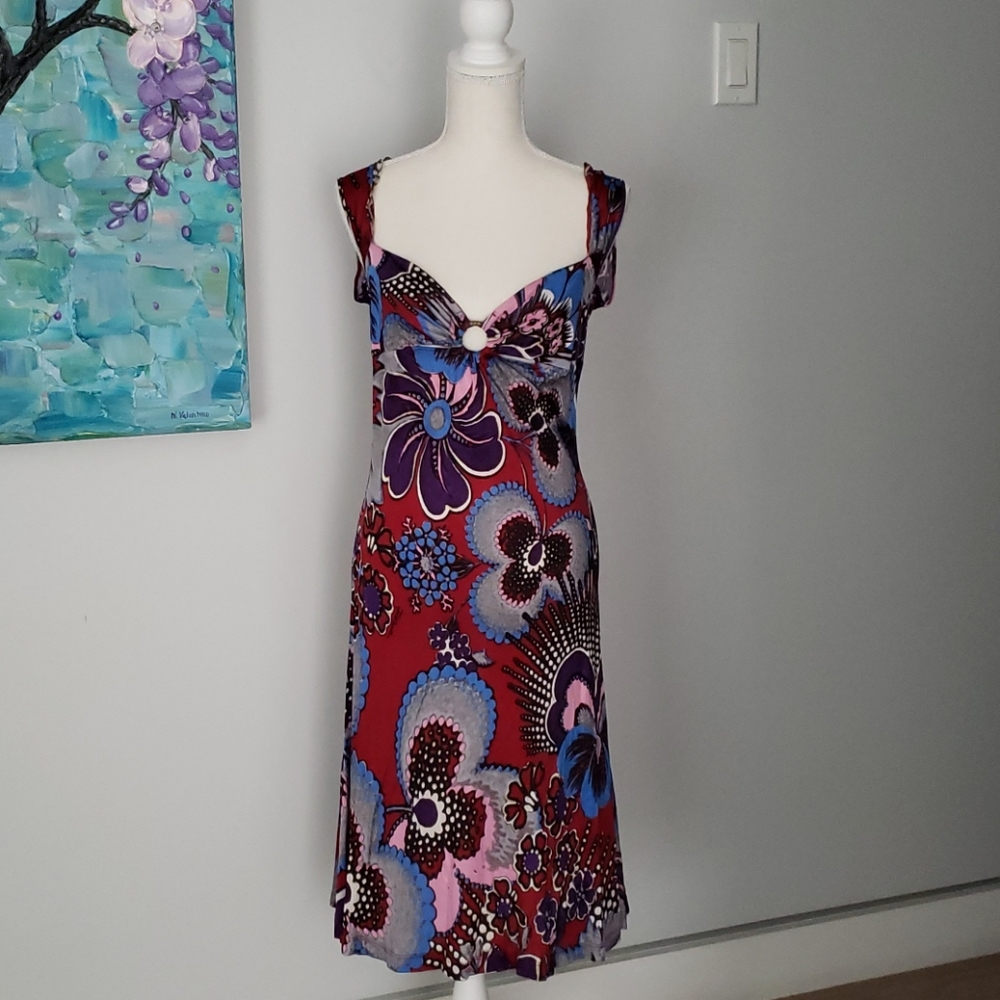 Cavalli Flower Print Dress 42/6